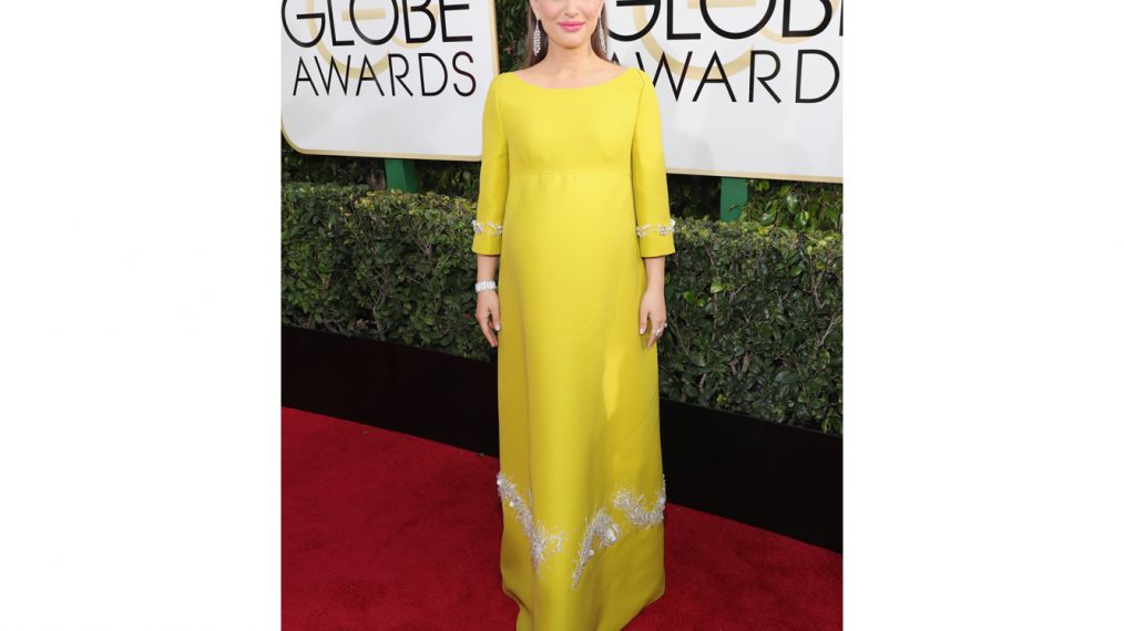 Natalie Portman arrives to the 74th Annual Golden Globe Awards