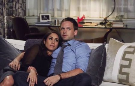 Meghan Markle and Patrick J. Adams in Suits