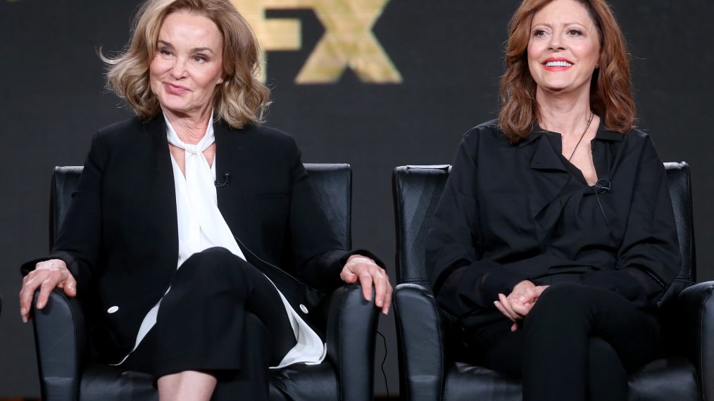 Jessica Lange and Susan Sarandon of the television show 'Feud' speak onstage during the FX portion of the 2017 Winter Television Critics Association Press Tour