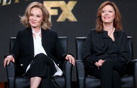 Jessica Lange and Susan Sarandon of the television show 'Feud' speak onstage during the FX portion of the 2017 Winter Television Critics Association Press Tour