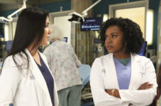 Marika Dominczyk and Jerrika Hinton in Grey's Anatomy