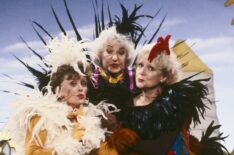 Blanche Devereaux (Rue McClanahan), Dorothy Zbornak (Bea Arthur), and Rose Nylund (Betty White) in The Golden Girls