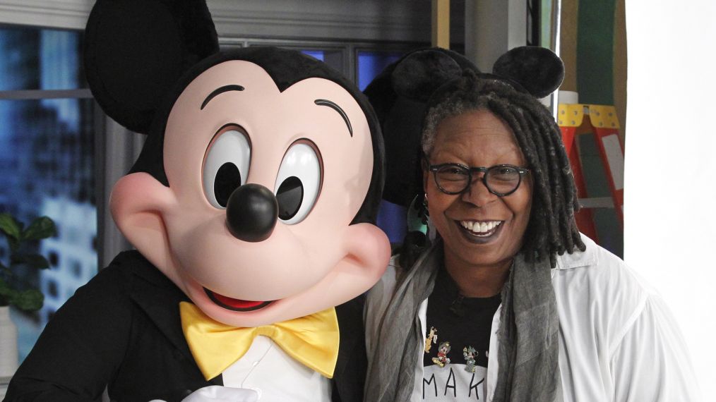 Whoopi Goldberg and Mickey Mouse