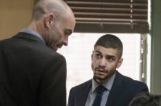 Paul Blackthorne as Quentin Lance and Rick Gonzalez as Rene Ramirez/Wild Dog in the 'Spectre of the Gun' episode of 'Arrow'