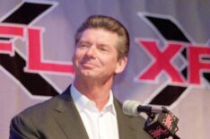 Vince McMahon talks during a press conference for the XFL in 2000