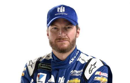 Dale Earnhardt Jr. poses for a photo during the NASCAR 2017 Media Tour