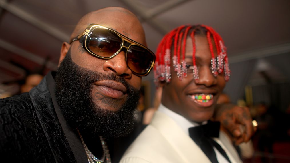 Rappers Rick Ross and Lil Yachty attends The 59th Grammy Awards