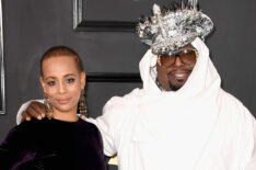Carlon Thompson-Clinton and George Clinton attend The 59th Grammy Awards