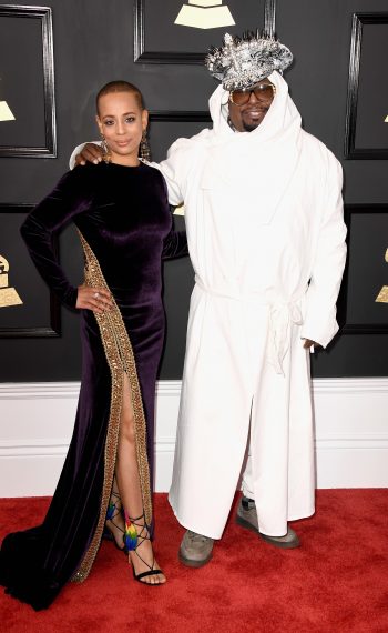 Carlon Thompson-Clinton and George Clinton attend The 59th Grammy Awards