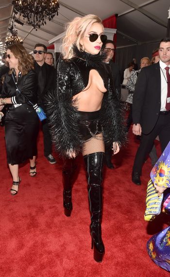 Lady Gaga attends The 59th Grammy Awards