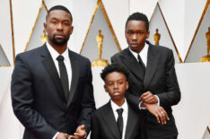 Trevante Rhodes, Alex R. Hibbert, and Ashton Sanders attend the 89th Annual Academy Awards