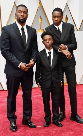 Trevante Rhodes, Alex R. Hibbert, and Ashton Sanders attend the 89th Annual Academy Awards