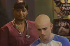 Octavia Spencer as Nurse Jackson and Daren Kagasoff as Hunter Cole in Red Band Society