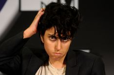 Lady Gaga dressed as 'Jo Calderone,' winner of Best Female Video Award and Best Video with a Message Award for 'Born This Way' poses in the press room during the 2011 MTV Video Music Awards