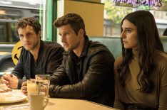 Rob Heaps as Ezra, Parker Young as Richard, Marianne Rendon as Jules in Imposters - Season 1