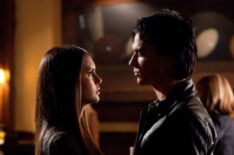 The Vampire Diaries - Nina Dobrev as Elena Gilbert and Ian Somerhalder as Damon Salvatore