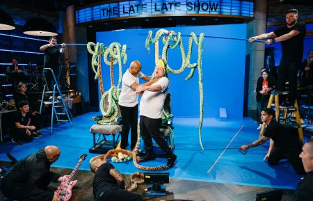 Samuel L. Jackson performs a Role Call with James Corden during 'The Late Late Show with James Corden'