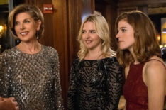 The Good Fight - Inauguration - Christine Baranski as Diane Lockhart, Helene Yorke as Amy Breslin, Rose Leslie as Maia Rindell.