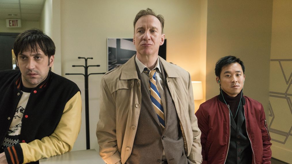 Goran Bogdan as Yuri Gurka, David Thewlis as V.M. Vargas, Andy Yu as Meemo in Fargo