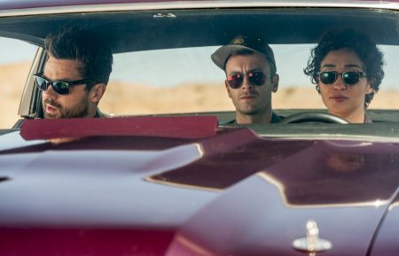 Dominic Cooper as Jesse Custer, Joseph Gilgun as Cassidy, Ruth Negga as Tulip O'Hare in Preacher - Season 2