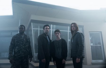 The cast of The Mist - Bryan Hunt (Okezie Morro), Kevin Copeland (Morgan Spector), Adrian Garf (Russell Posner) and Mia Lambert (Danica Curcic)