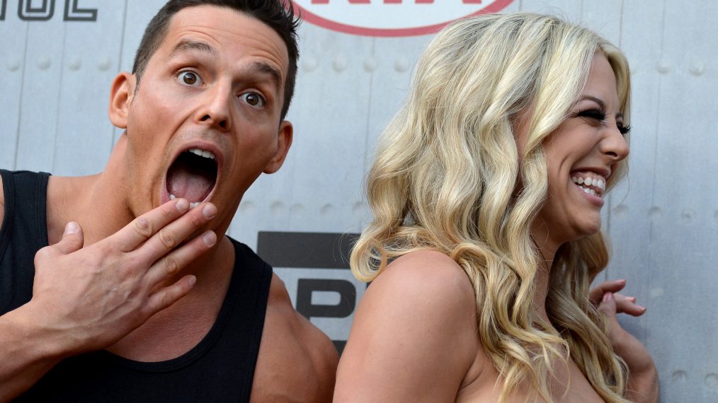 Jessie Godderz with Taryn Terrell at the Spike TV Guys Choice 2014 event
