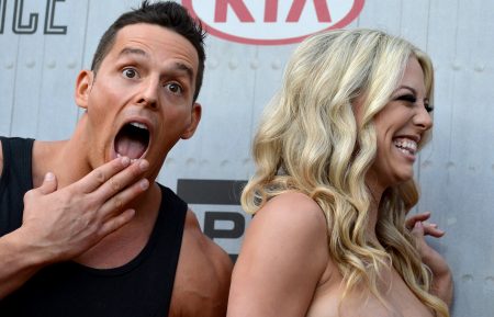 Jessie Godderz with Taryn Terrell at the Spike TV Guys Choice 2014 event