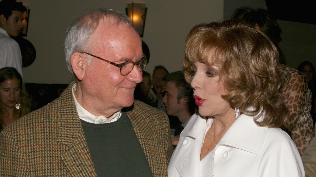 Buck Henry and Joan Collins attend the afterparty for Mrs. Henderson