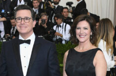 Stephen Colbert and Evelyn McGee attend the Met Gala in May 2017