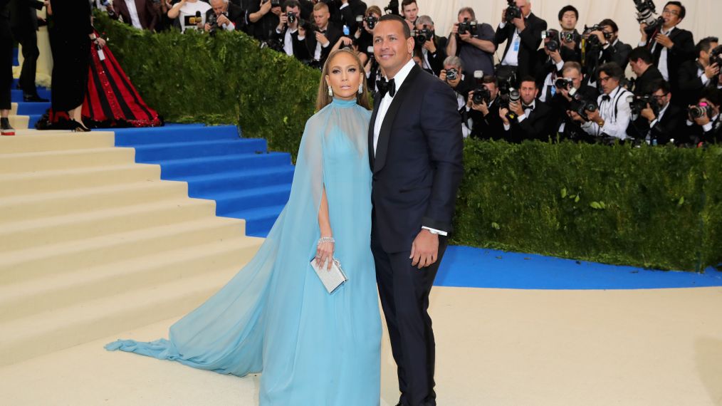 Jennifer Lopez and Alex Rodriguez attends the Met Gala in May 2017