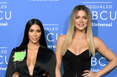 Kim Kardashian West and Khloe Kardashian attend the 2017 NBCUniversal Upfront