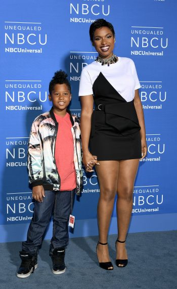 Jennifer Hudson and son David Otunga Jr. attend the 2017 NBCUniversal Upfront