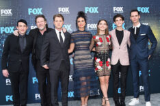 Robin Lord Taylor, Donal Logue, Ben McKenzie, Morena Baccarin, Camren Baccandova, David Mazouz, and Cory Michael Smith attend the 2017 FOX Upfront