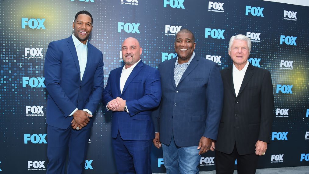 Michael Strahan, Jay Glazer, Curt Menefee, and Jimmy Johnson attend the 2017 FOX Upfront