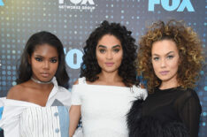 Ryan Destiny, Brittany O'Grady, and Jude Demorest attend the 2017 FOX Upfront