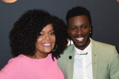 Yvette Nicole Brown and Bernard David Jones attend the 2017 ABC Upfront