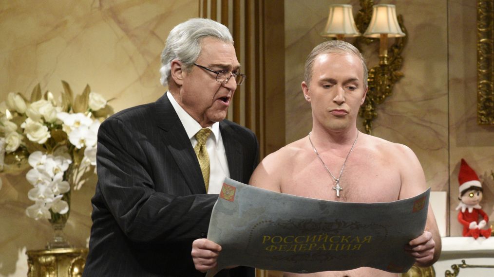 John Goodman as Rex Tillerson, Beck Bennett as Russian President Vladimir Putin on Saturday Night Live - Season 42