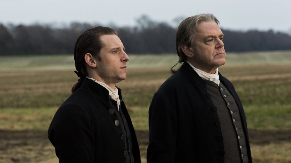Kevin McNally as Richard Woodhull and Jamie Bell as Abe Woodhull in Turn