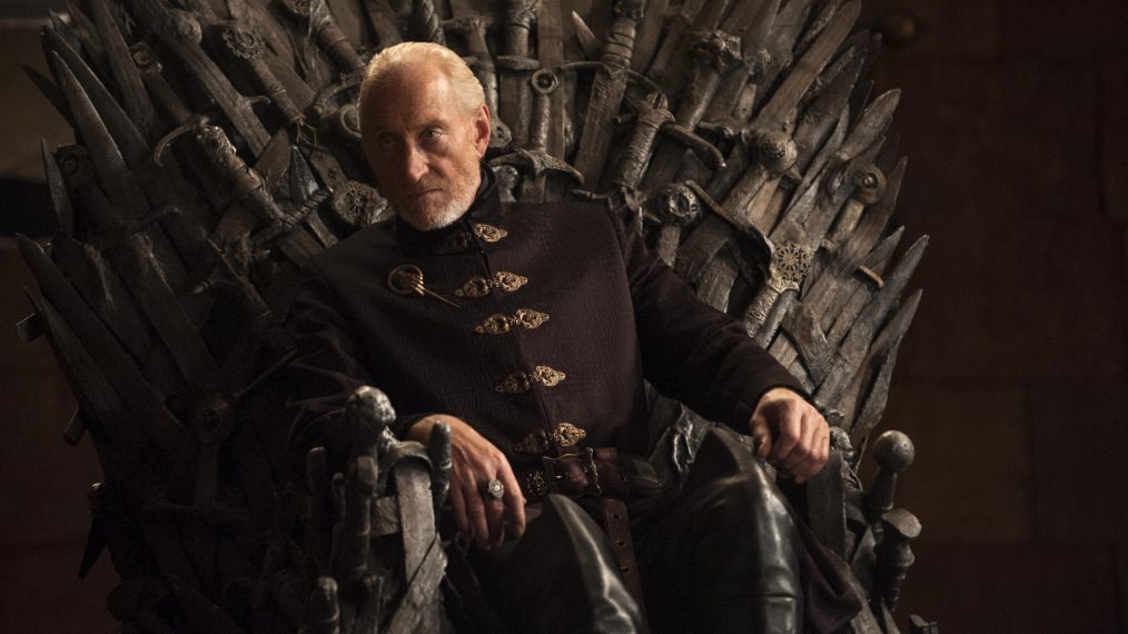 Game of Thrones - Charles Dance as Tywin Lannister sitting on the throne