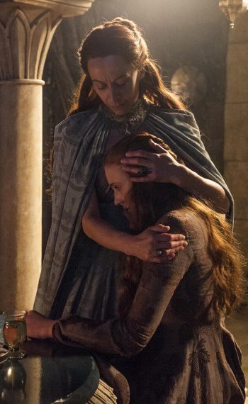 Game of Thrones - Kate Dickie as Lysa Arryn and Sophie Turner as Sansa Stark