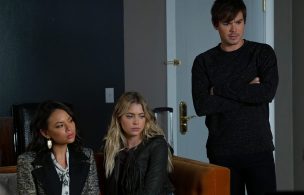 PRETTY LITTLE LIARS - "Choose or Lose" - With the Rosewood police closer than ever, A.D. tries to split the Liars apart in an all-new episode of Freeform’s hit original series “Pretty Little Liars,” airing TUESDAY, JUNE 13 (8:00 - 9:01 p.m. EDT). (Freeform/Byron Cohen) JANEL PARRISH, ASHLEY BENSON, TYLER BLACKBURNPRETTY LITTLE LIARS - JANEL PARRISH, ASHLEY BENSON, TYLER BLACKBURN