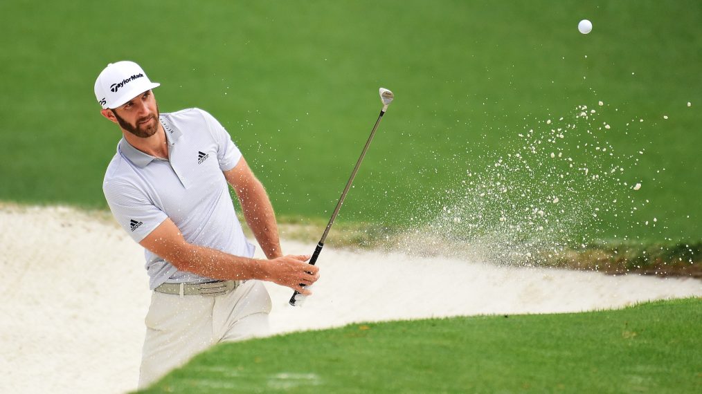 Dustin Johnson at the 2017 Masters Tournament at Augusta National Golf Club on April 5, 2017