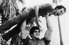 Battle of The Network Stars - Lou Ferrigno holding up Billy Crystal