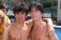 Adrian Zmed & Scott Baio in Battle of the Network Stars in 1983