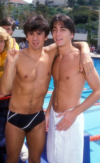 Adrian Zmed & Scott Baio in Battle of the Network Stars in 1983