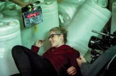 Emily Bett Rickards as Felicity Smoak aka Overwatch behind the scenes of Arrow