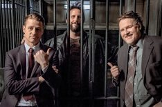 Gotham - Jim Gordon (Ben McKenzie), Damian Holbrook, and Harvey Bullock (Donal Logue) - Comicon 2017 SIP