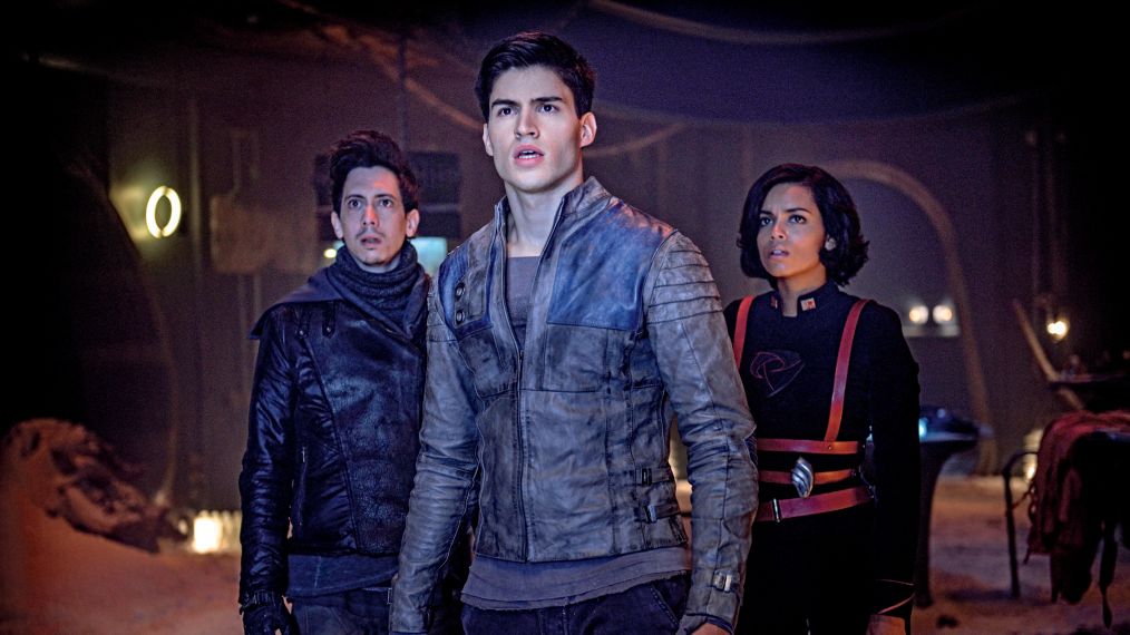 Krypton - Rasmus Hardiker as Kem, Cameron Cuffe as Seg-El, and Georgina Campbell as Lyta Zod