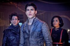 Krypton - Rasmus Hardiker as Kem, Cameron Cuffe as Seg-El, and Georgina Campbell as Lyta Zod