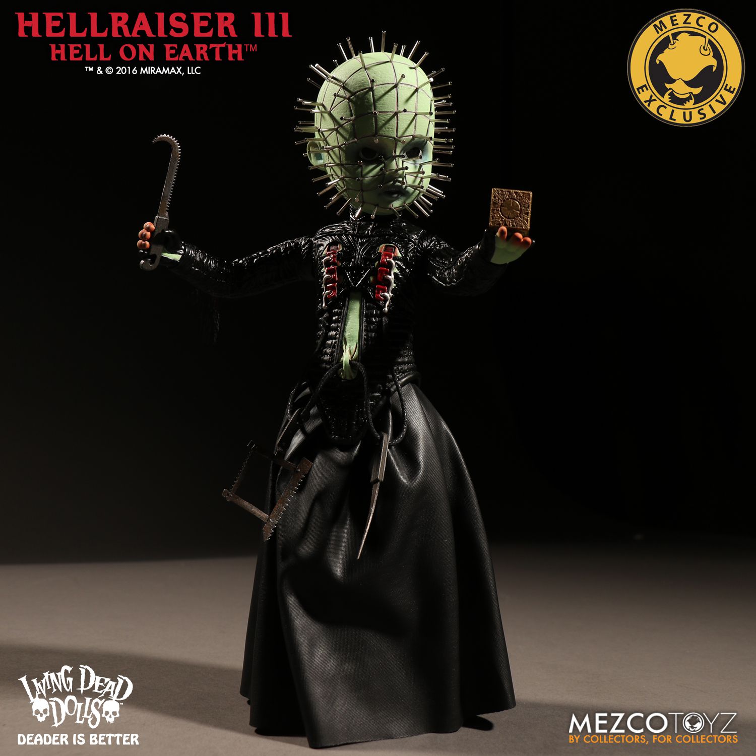 Mezco LIVING DEAD DOLLS PINHEAD 10" inch figure Hellraiser 3 Cenobite New NM/M 